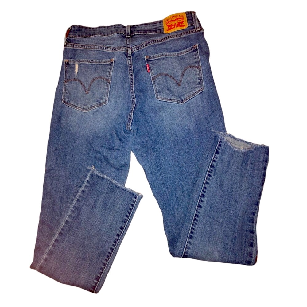 Levi’s Mid-Rise Skinny Size 29 In Good Condition Cropped With Raw Hem.